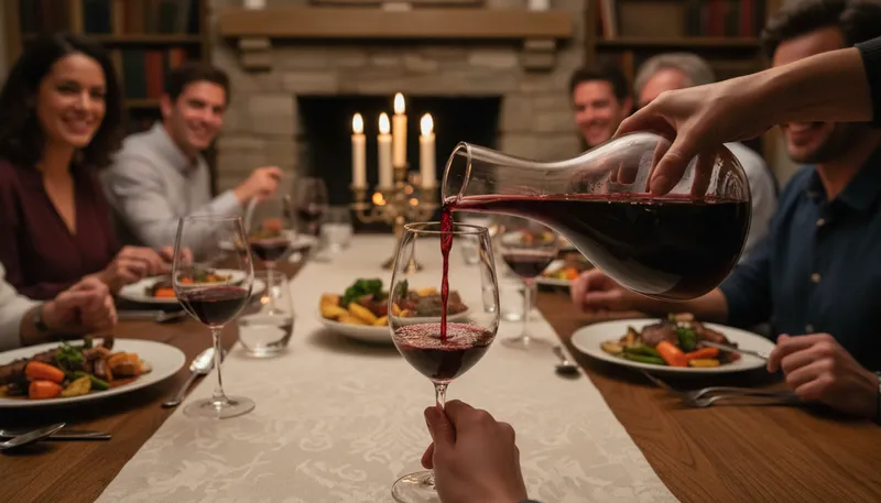 Illustration of claret: a deep red wine from Bordeaux, France