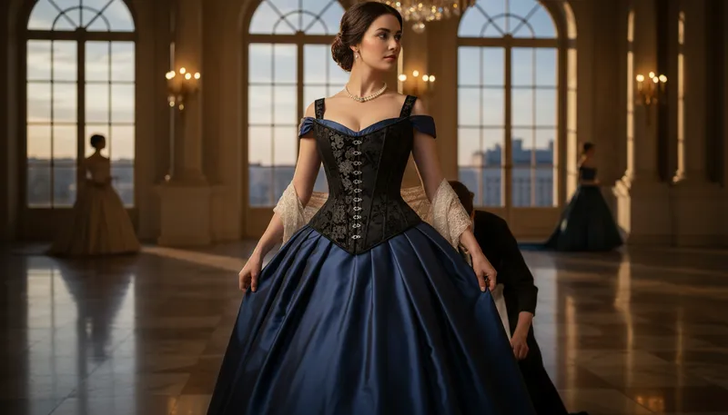 Illustration of basque: tight-fitting bodice worn in clothing