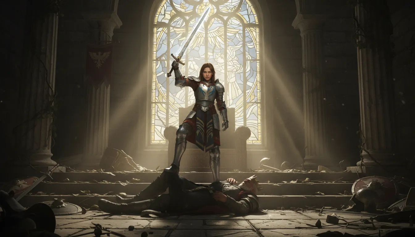 Illustration von hero: the main character in a book or play