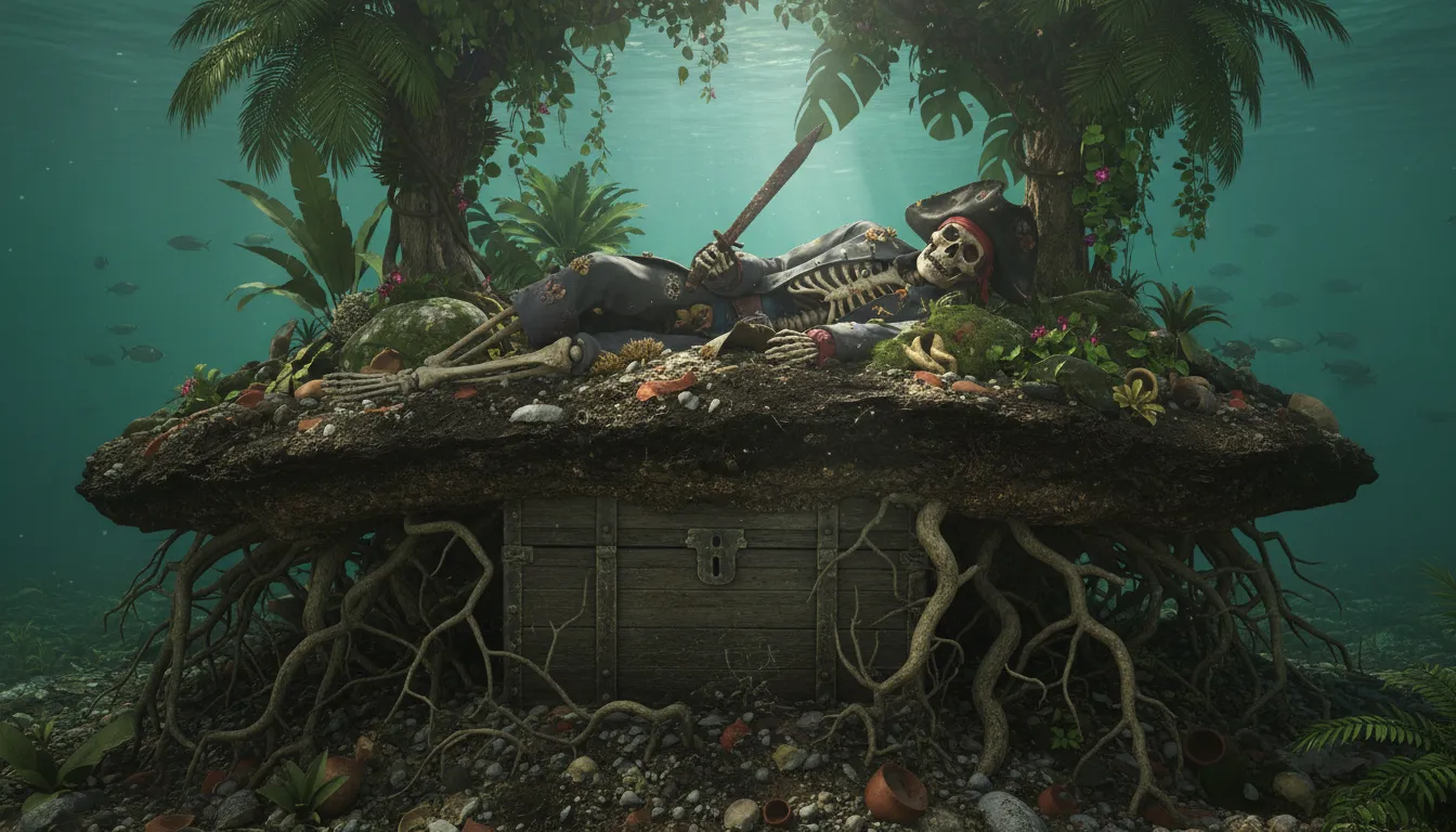Ilustrasi six feet under: To be dead or buried.