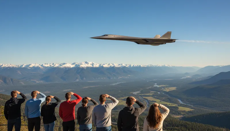 Illustration of supersonic: faster than the speed of sound