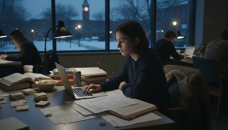 Illustration of undergrad: A student in college or university before graduation.