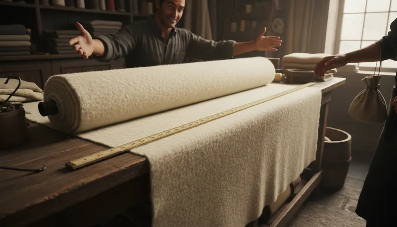 Illustration of all wool and a yard wide: genuine or authentic.