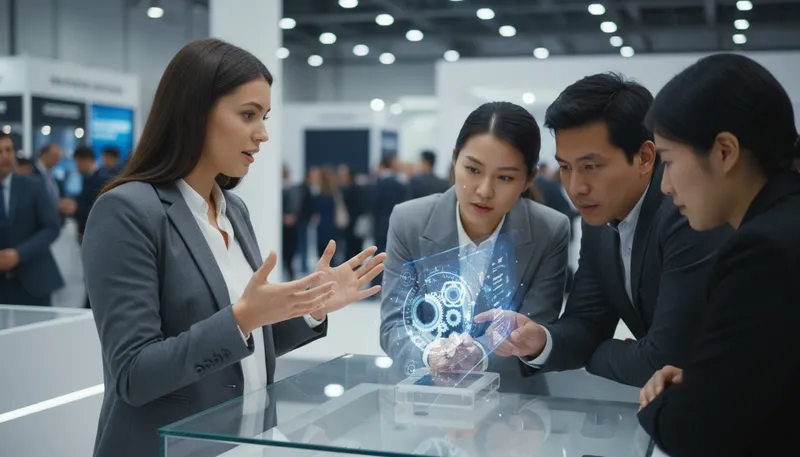 Illustration of demonstrator: A person showing how something works or is done.