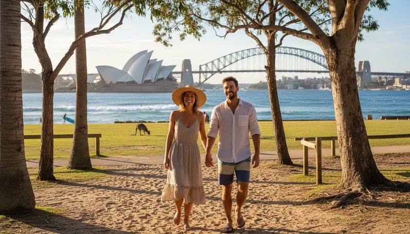 Illustration of down under: referring to Australia or New Zealand