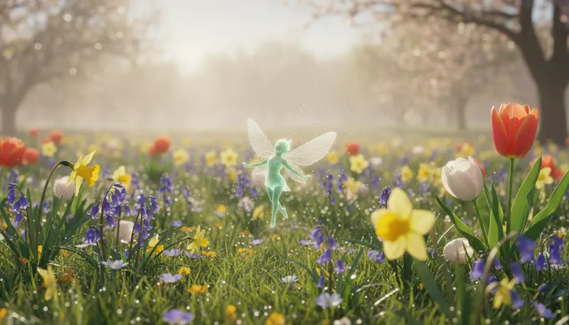 Illustration of sprite: A small, supernatural being or fairy.