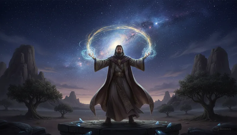 Illustration of magus: A wise man or magician in ancient times.