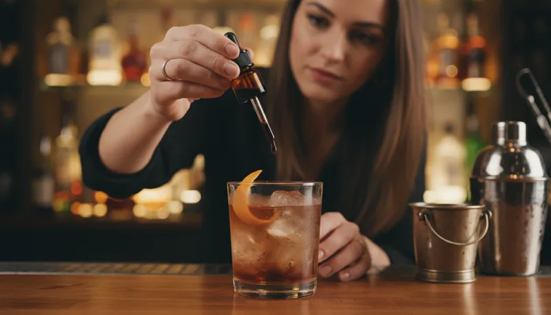 Illustration of bitters: A concentrated flavoring made from herbs.