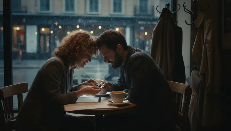 Illustration of hookup: a casual meeting or connection between people.