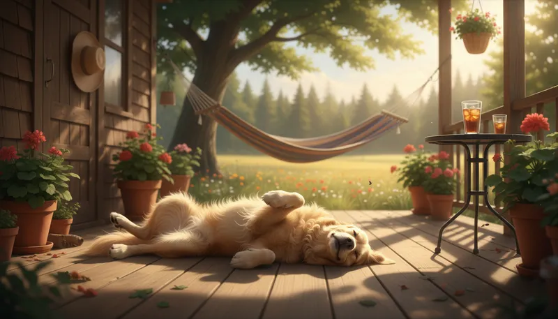 Illustration of hog heaven: A state of great happiness or comfort.