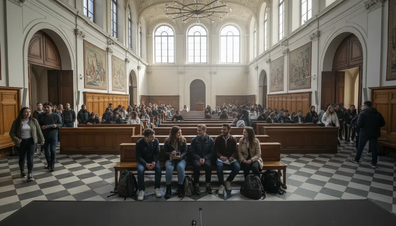 Illustration of salle: A room or hall, especially in a school.