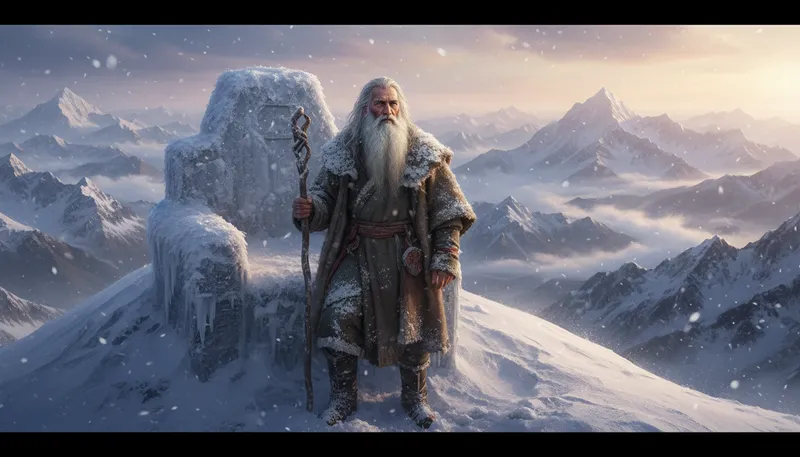 Illustration of snow on the mountaintop: white hair or aging gracefully
