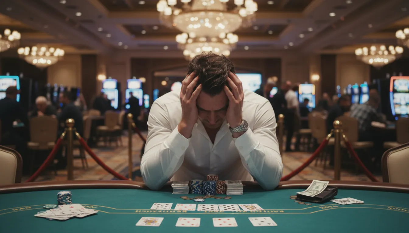 lose one's shirt 일러스트: To suffer a great financial loss.