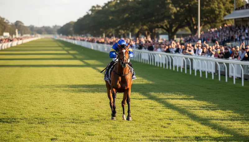 Illustration of the length of the flemington straight: distance of a straight track at Flemington