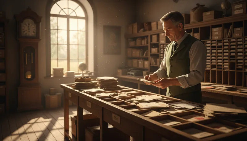 Illustration of postmaster: The head of a post office.