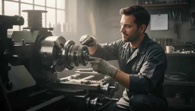 Illustration of machinist: A worker skilled in operating machines.