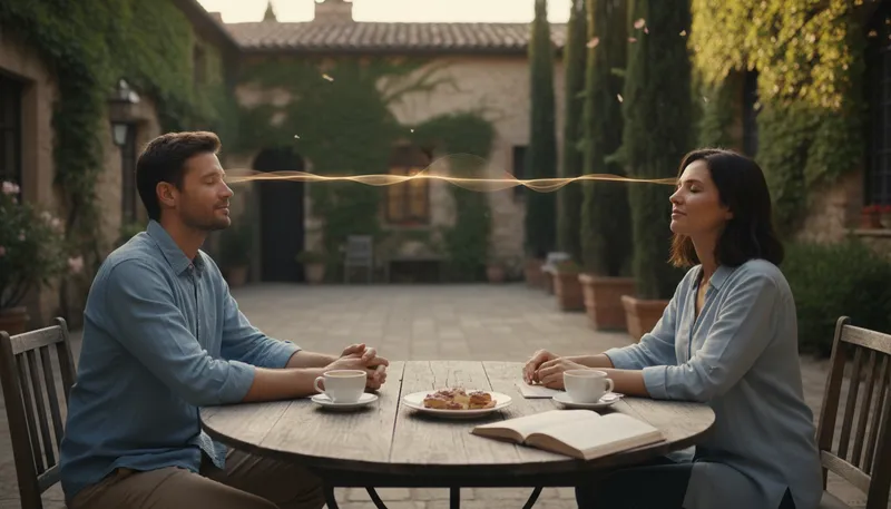 Illustration of telepathic: Able to communicate thoughts without words.