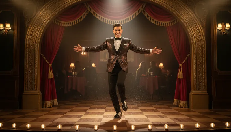 Illustration of tap dance: to dance lightly with quick steps.