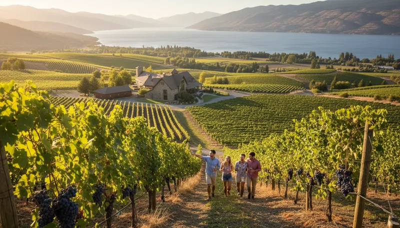 Illustration of okanagan: A valley in Canada known for wine production.