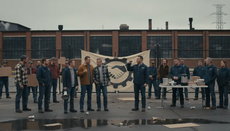 Illustration of uaw: United Auto Workers union, representing workers.