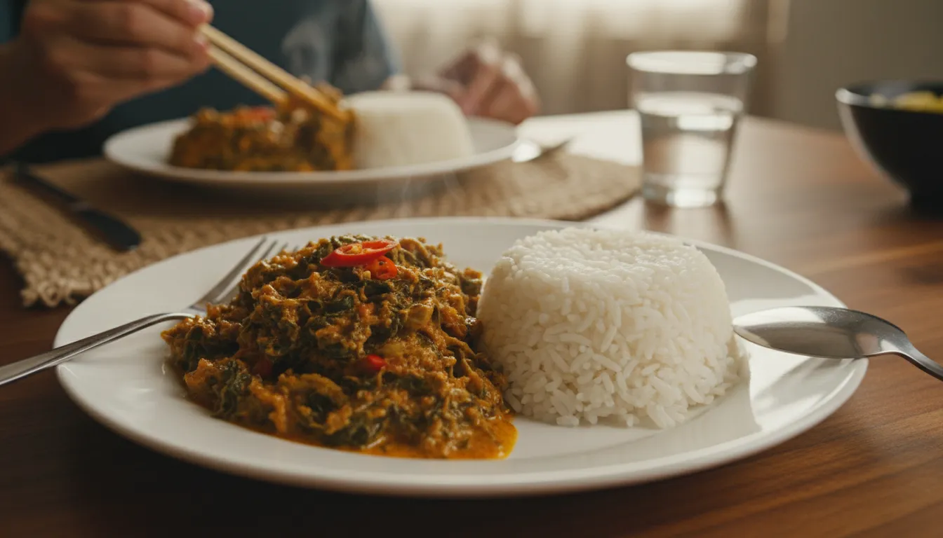 laingのイラスト：a Philippine dish of taro leaves and coconut milk