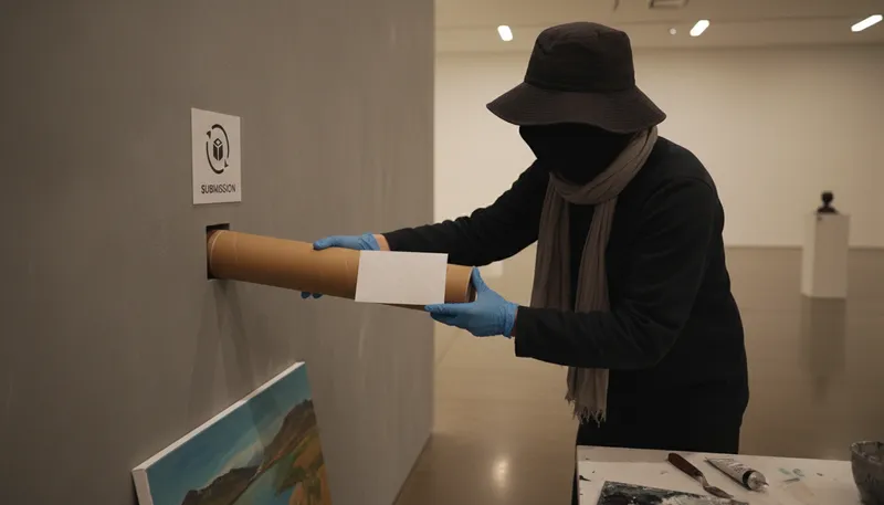 Illustration of anonymously: Without revealing one's identity.