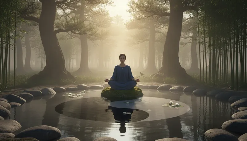 Illustration of yin: The dark, passive, feminine principle in Chinese philosophy.