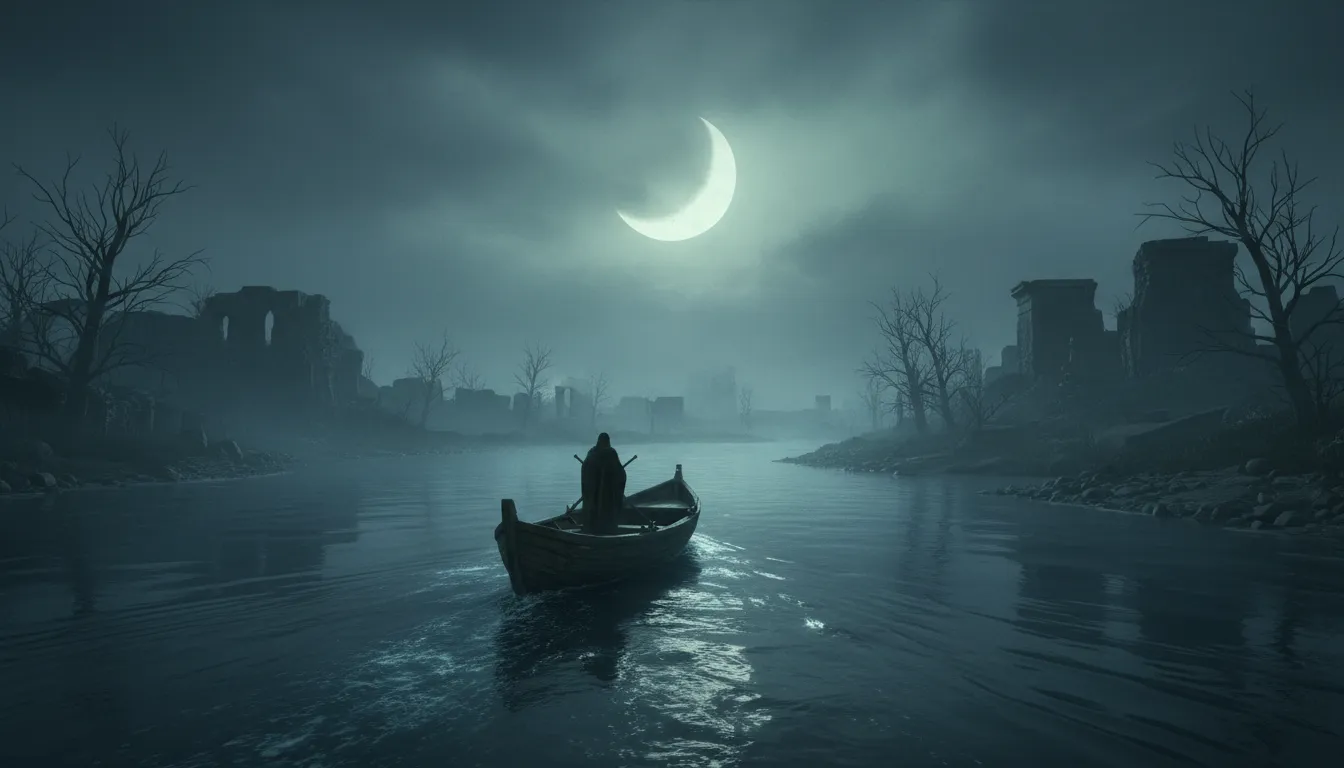 Styxのイラスト：A river in mythology, often symbolizing death.