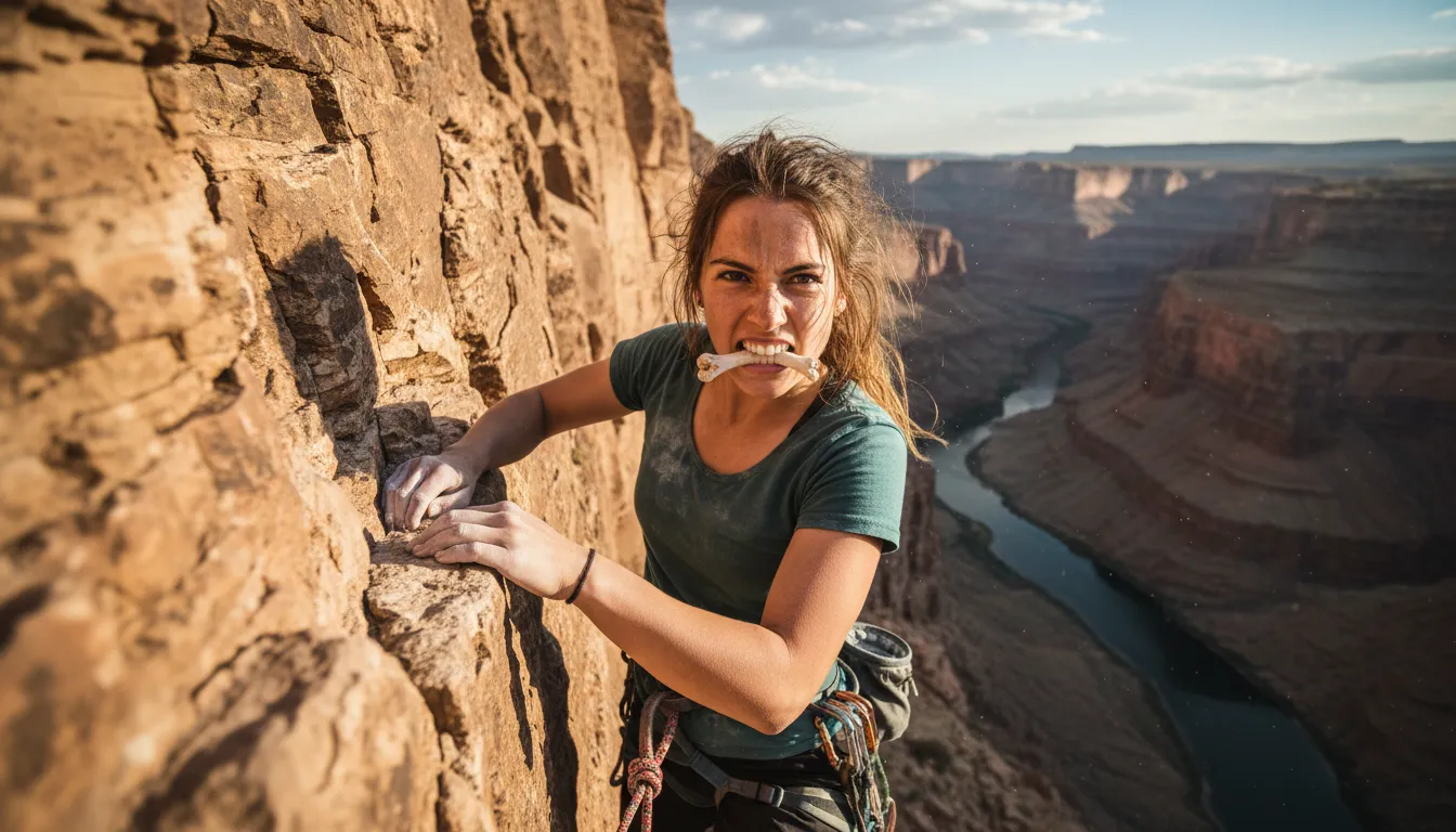 Ilustrasi bone in her teeth: a lively, spirited attitude or expression.
