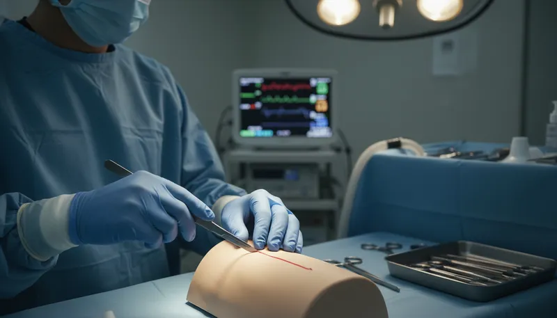 Illustration of scalpel: A small, sharp knife for surgery.