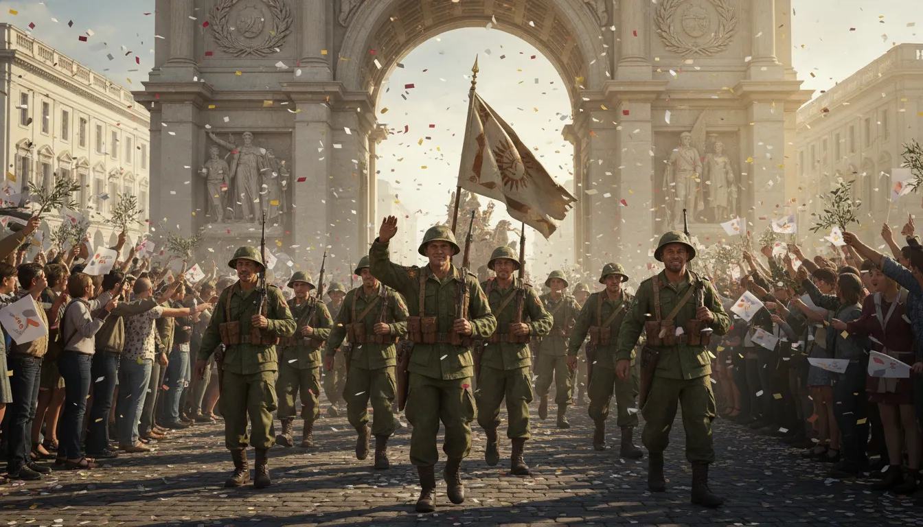 Hình minh họa cho triumphal: Celebrating a great victory or achievement.