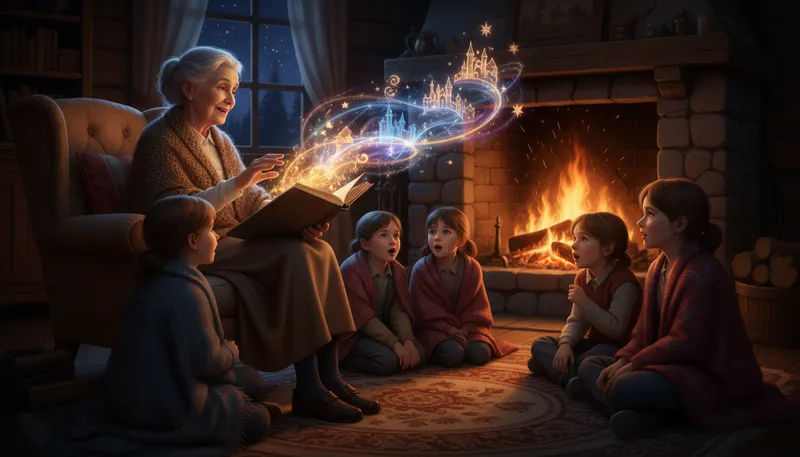 Illustration of tale: a story, often with imaginary elements