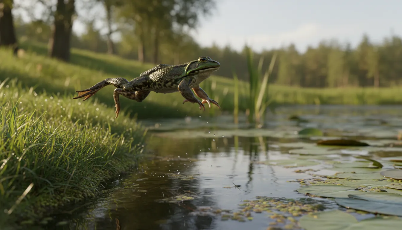 amphibious 일러스트: Able to live both on land and water.