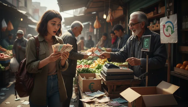 Illustration of currency: the system of money in use.