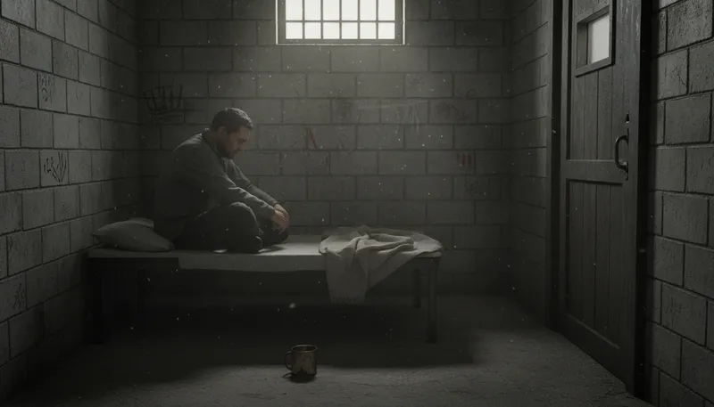 Illustration of durance vile: A long and unpleasant confinement.