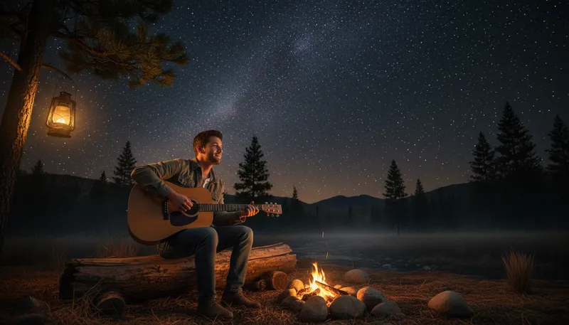 Illustration of guitar: a musical instrument with strings played by strumming