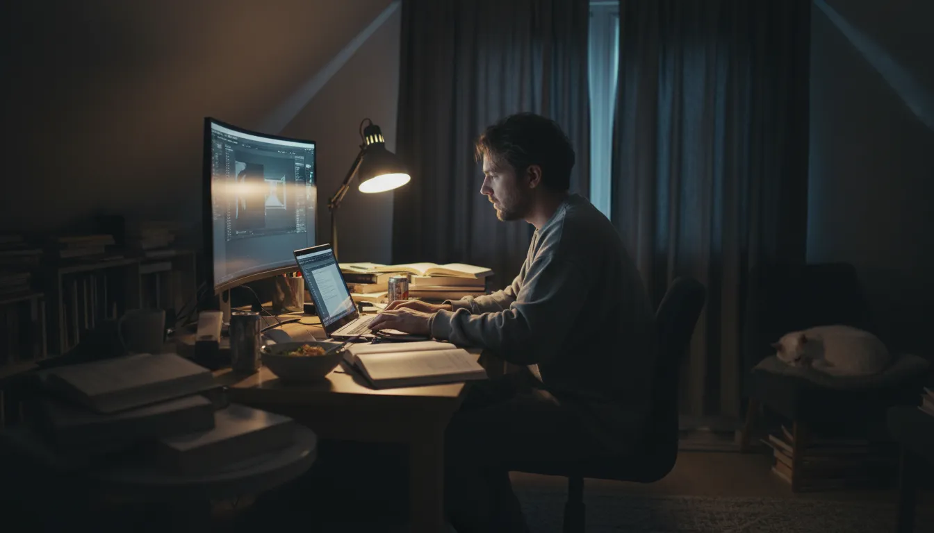 Ilustrasi the great lock in: a period of intense focus on a task