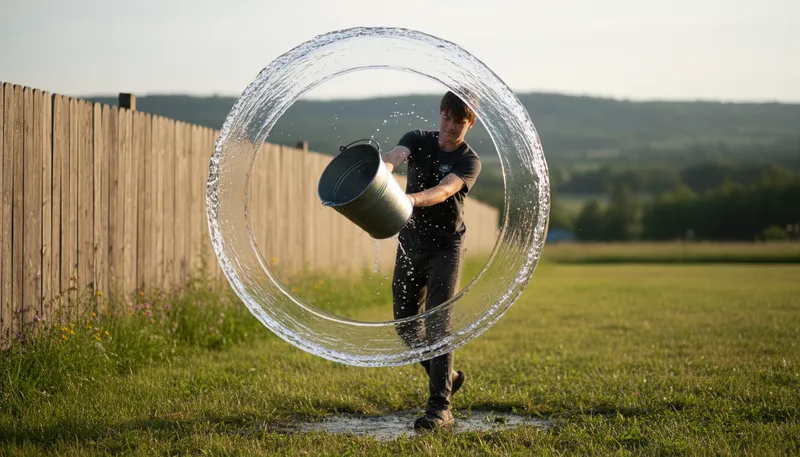 Illustration of centrifugal: Moving away from the center.