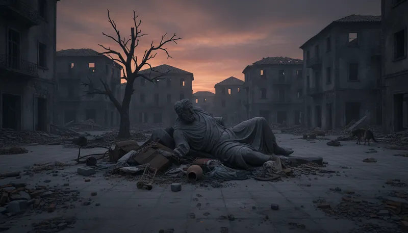 Illustration of barbarism: extreme cruelty or brutality