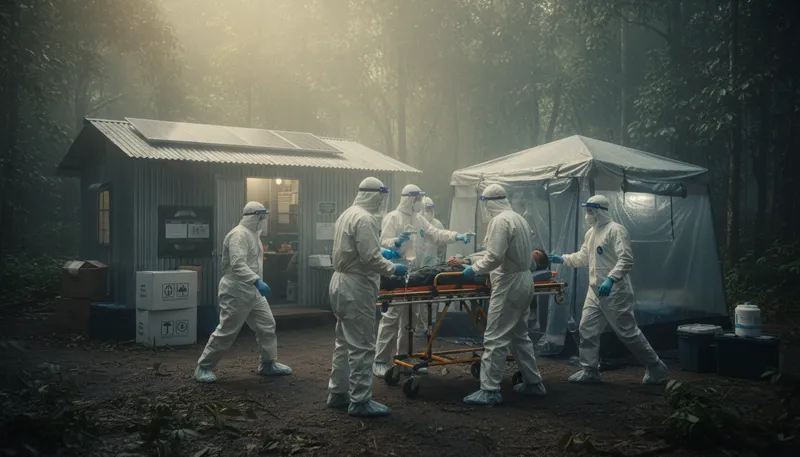 Illustration of ebola: A severe viral disease affecting humans.