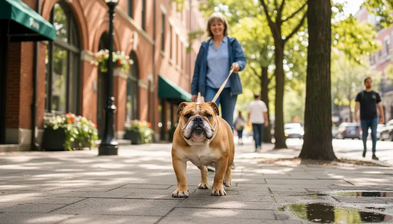 Illustration of bulldog: A strong, muscular breed of dog.
