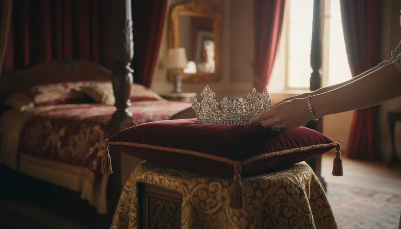 Illustration of crown: A decorative headpiece worn by royalty.