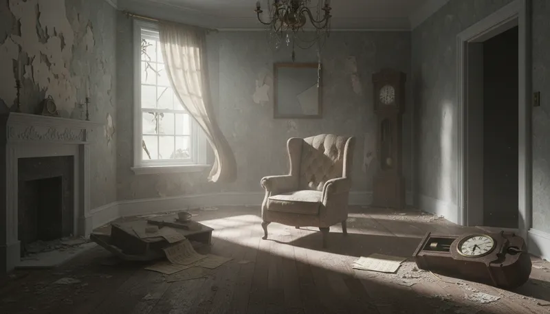 Illustration of eerie: Strange and frightening; causing unease.