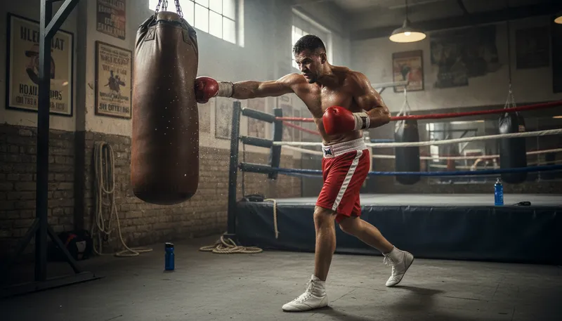 Illustration of middleweight: A weight class in sports.