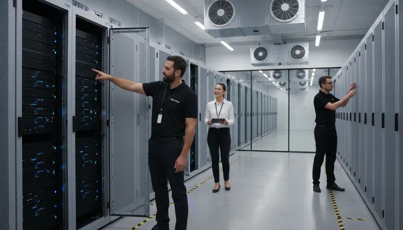 Illustration of colo: colocation in computing or data centers