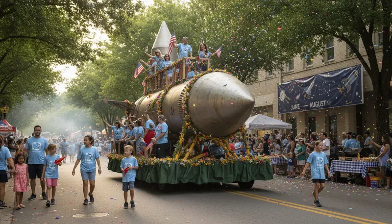 Illustration of huntsville: A city in Alabama known for space exploration.