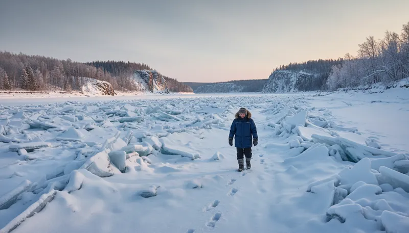 Illustration of lena: major river flowing through Russia