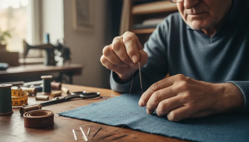 Illustration of thread: A thin string used for sewing.