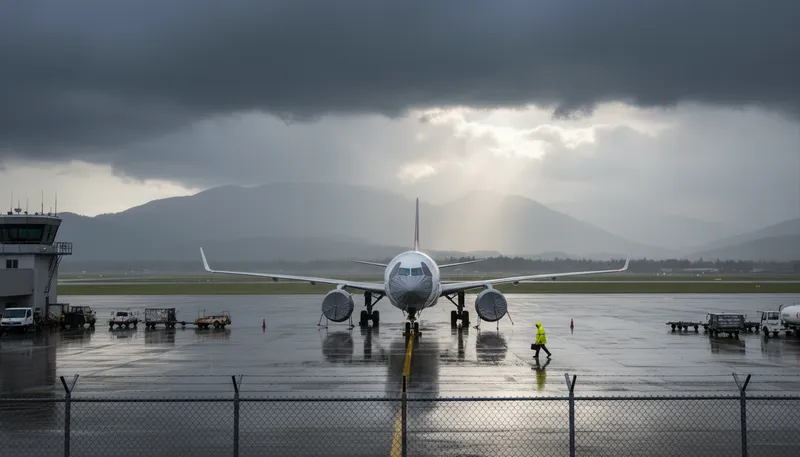 Illustration of grounded: restricted from flying or travel