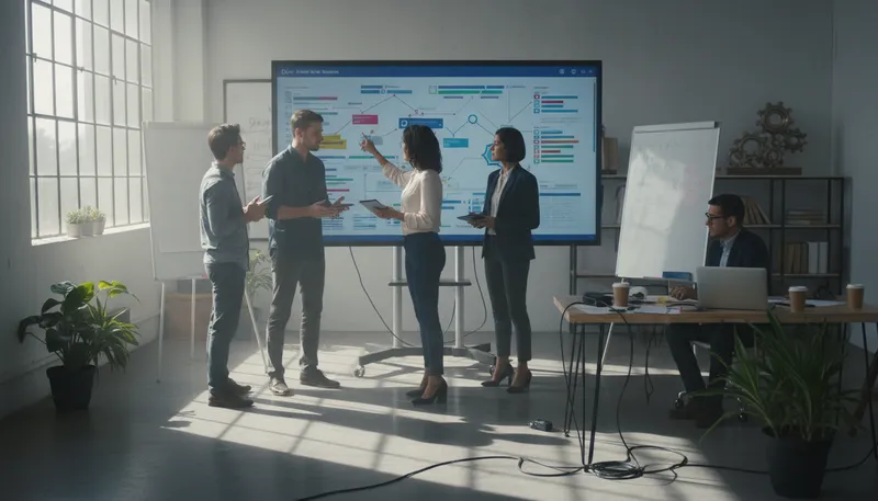 Illustration of tms: A system for managing tasks and projects.